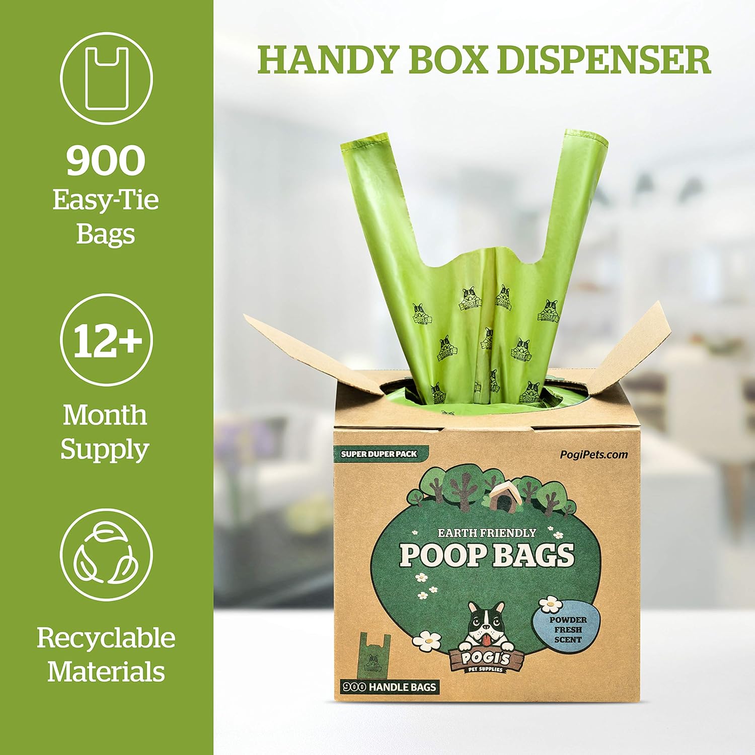 Pogi’s Dog Poo Bags with Handles - Extra Thick, Leak-Proof, Large, Fresh Scented, 900-Count, 1 count (Pack of 900) - Image 3