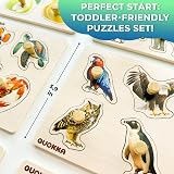 QUOKKA Wooden Puzzles for Toddlers 6 Set Peg Jigsaw 1-5 Years view 5