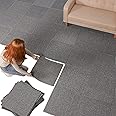Nisorpa Carpet Tile 20x20 Inch, 20 Pcs Commercial Carpet Floor Tiles, Bitumen Backed Carpet Squares 0.13" Pile Height, Light Grey (54 sqft/Box)