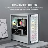 Corsair 5000D Airflow Tempered Glass Mid-Tower ATX Case White w/ RapidRoute view 3