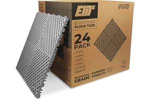 VViViD Elite Garage Modular Floor Tiles - Professional Grade, Thick, Non-Slip, Ultra Strong (60,000 lbs, 2500 PSI), Easy to U