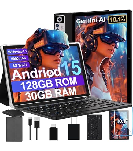 Amazon.com : 2026 Android 15 Tablet with Keyboard, 10.1 Inch