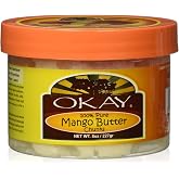 OKAY Natural Mango Butter Chunks for Skin &amp; Hair, Deep Moisturizer for Dry Skin, Softens &amp; Nourishes Hair, Helps Improve Skin Elasticity, Multi-Purpose Body Butter, 8 oz