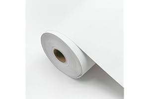 Dzhuywer White Peel and Stick Wallpaper, 17.7" x 118" Contact Paper Matte Self-Adhesive & Removable Waterproof Vinyl Wrap, De