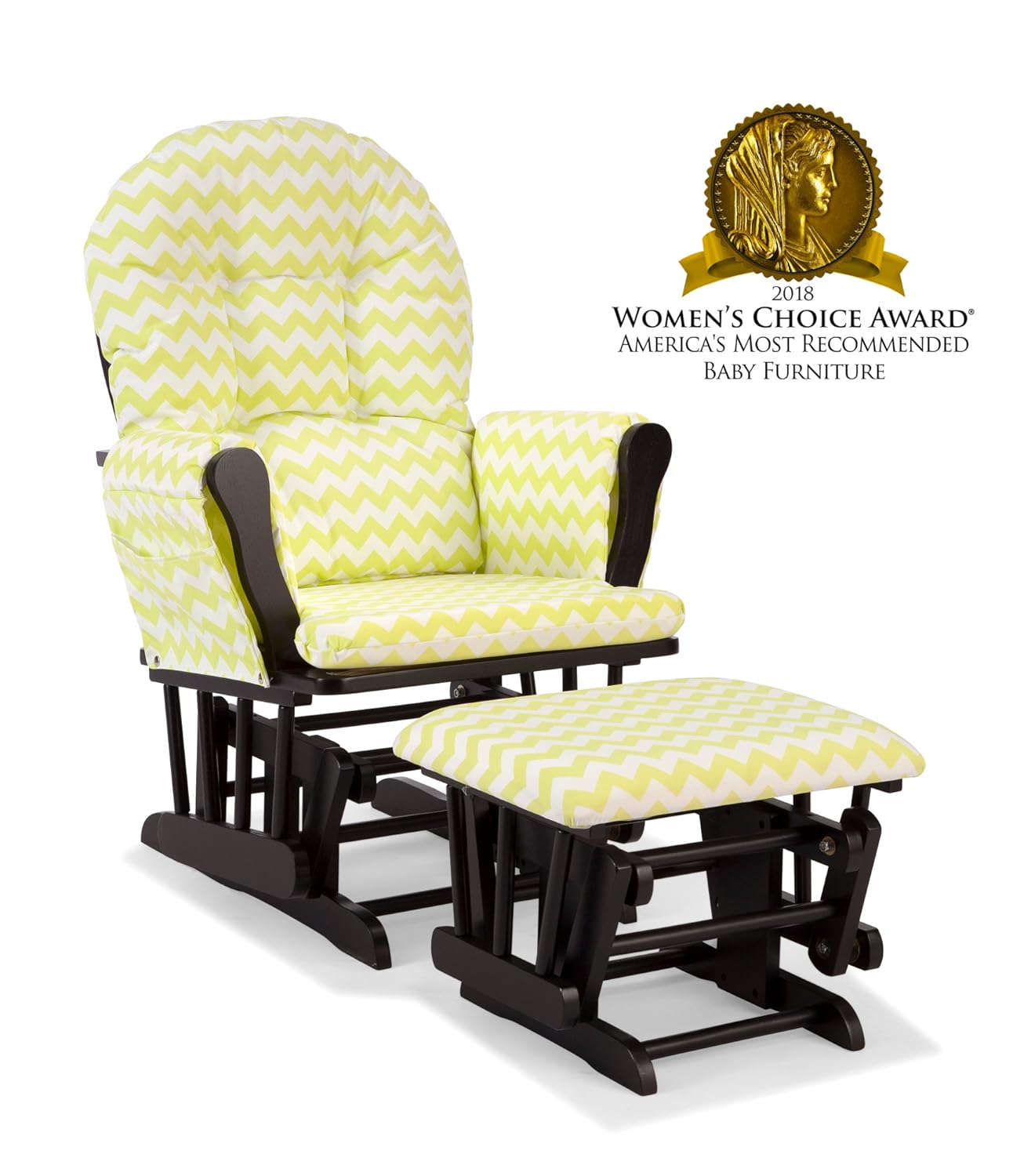 storkcraft bowback glider and ottoman set