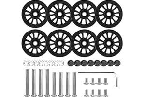 Zoofen 8 Pcs Luggage Replacement Wheels 50 x 11mm Double Luggage Wheels Rubber Suitcase Replacement Wheels(Black)