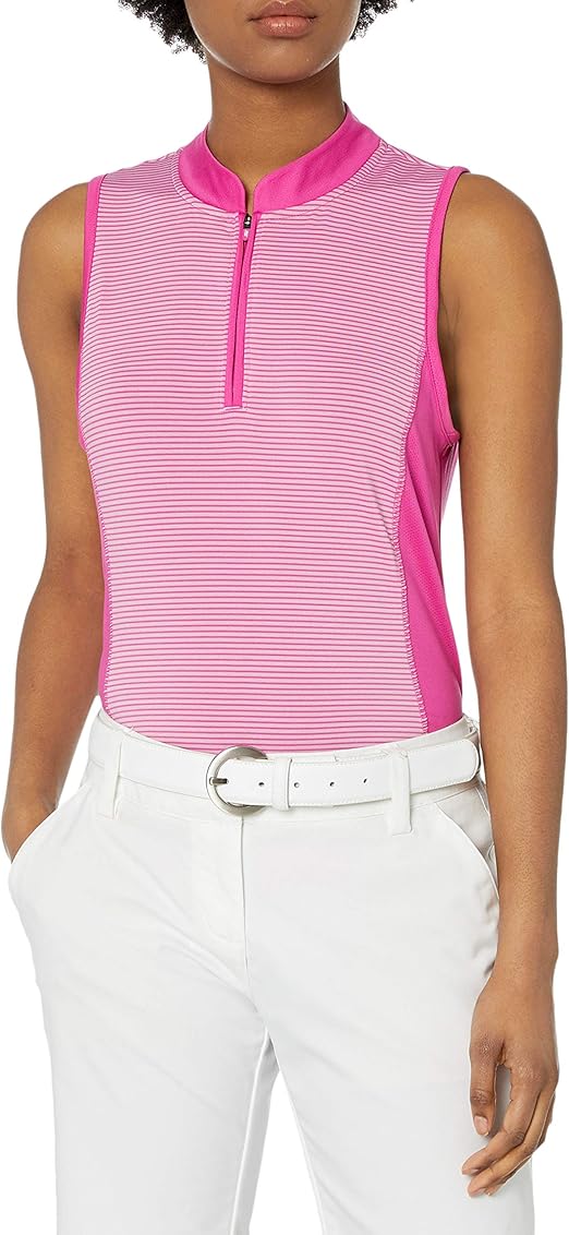 Skechers Women's Fairway Sleeveless Mock Neck Polo Golf Shirt, Rose Violet, Medium: Amazon.co.uk 