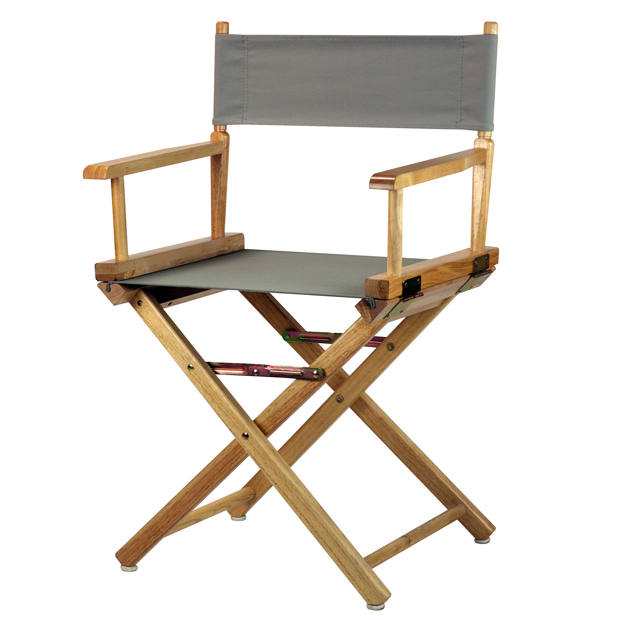 Casual Home Natural Frame Canvas Director Chair, 18", Gray