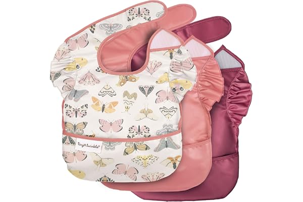 Tiny Twinkle Baby Girls ModernBaby Feeding Bibs