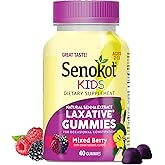 Senokot Kids Mixed Berry Laxative Gummies for Age 2+, Senna Extract for Gentle, Overnight Relief from Occasional Constipation, 40 ct