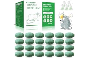 ZAYMAN 24PCS Mouse Rodent Repellent, Natural Mouse Repellent Peppermint Oil for Mice, Rats, Squirrels, Spiders and Pests, Keeps Pests Away Effectively from Garden & Home, Indoor & Outdoor Use