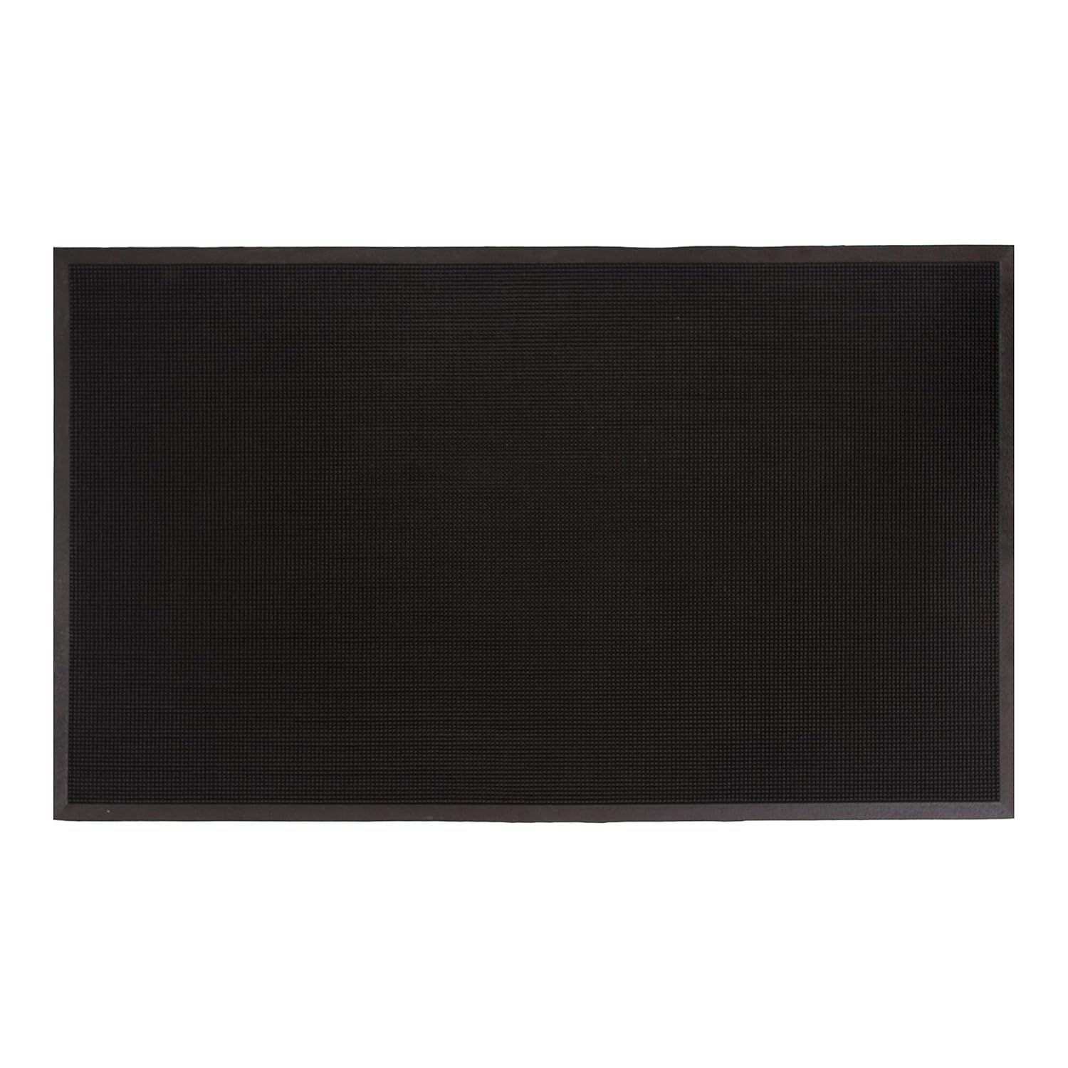 AmazonBasics Finger Tip Rubber Commercial Scraper Entrance Mat 32x39 Black