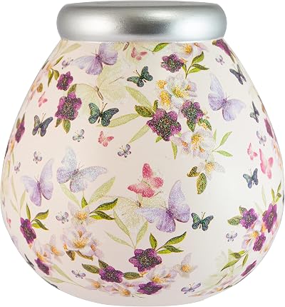 Pot Of Dreams Box Butterfly Flowers Money Box Ceramic Pink Multicolour