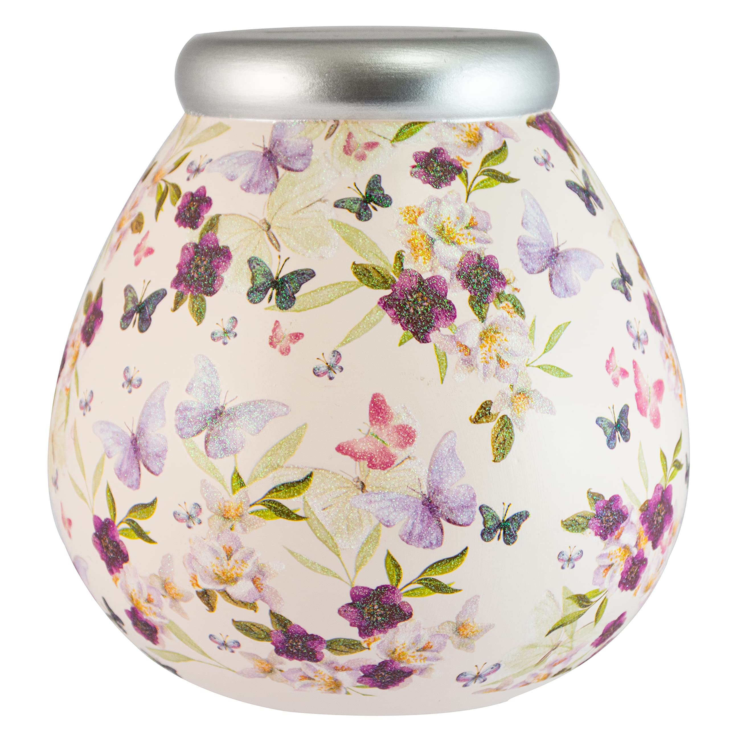 Pot of Dreams Butterfly Floral Hand Painted Save And Smash Handcrafted Ceramic Money Box | Eco Freindly & Recyclable Piggy Bank | Decorative Gift and Save for Birthdays & Wedding
