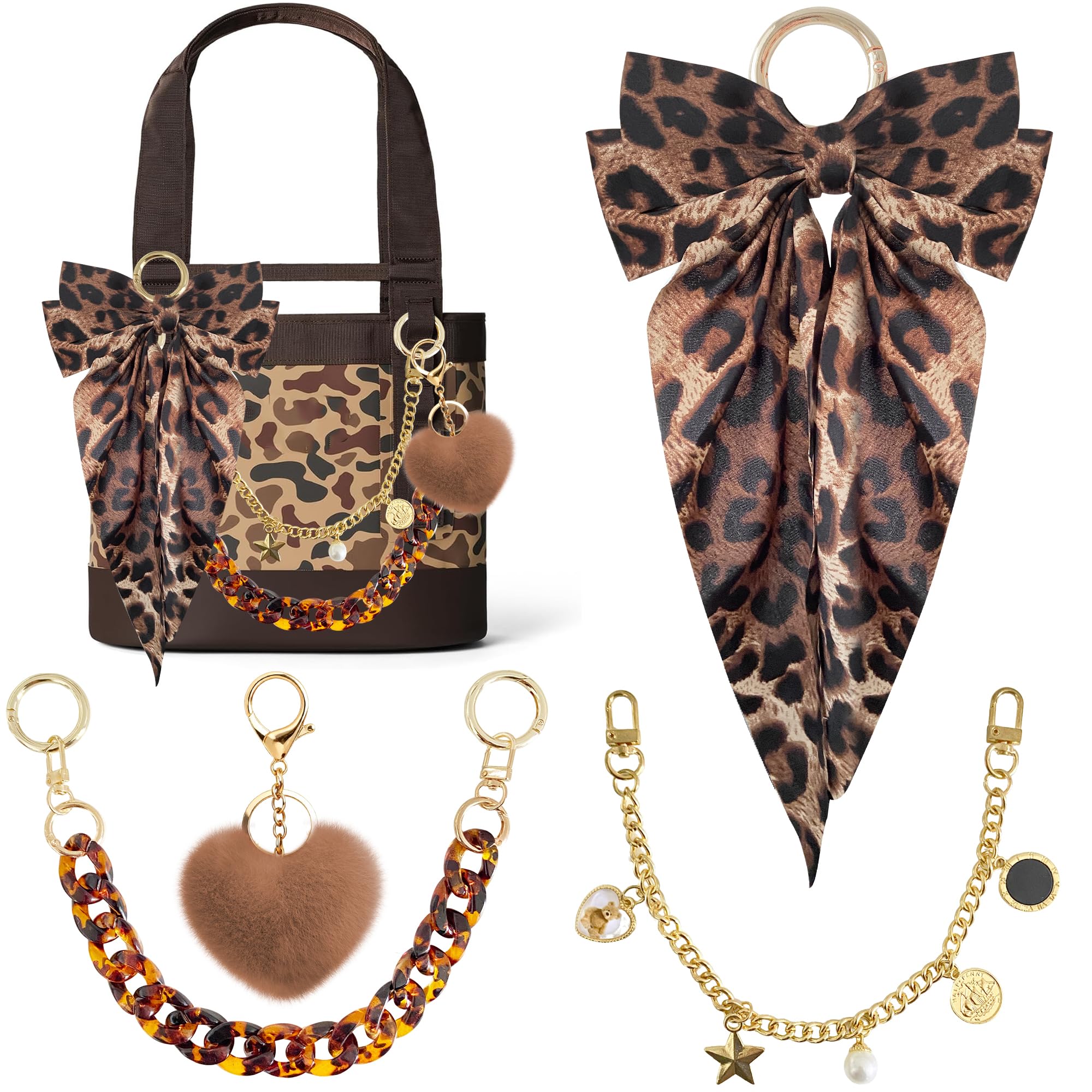 Photo 1 of *MISSING PARTS*
Xandova 4PCS Tote Bag Decor Kit, Bow Decorative Chain Charms, Pom Pom Accessories, Compatible with 20/35/50 Bogg Beach Tote Bags Accessories for Girls Women (CamoBrown)