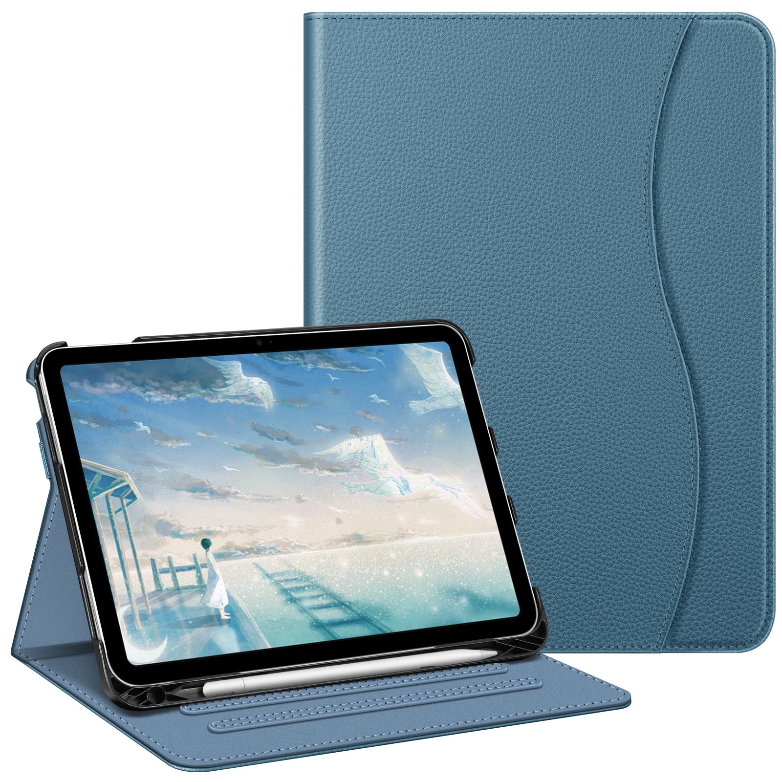 FINTIE Case for iPad (A16) 11th Generation 11 Inch (2025), iPad 10th Generation 10.9 Inch (2022), Multi-Angle Viewing Stand Cover w/Pencil Holder & Pocket, Auto Sleep/Wake, Ocean Blue โ image 1