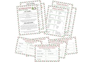 COCHIE Cartes de Noël amusantes pour la famille contre jeu pour adultes, bureau, grandes fêtes de groupe, quiz de Noël, jeux 