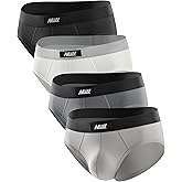 Nullktie Men's Cotton Briefs Underwear 4 Pack, Low Rise Men Brief with Comfort Waistband