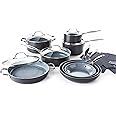 GreenPan Valencia Pro Hard Anodized Induction Safe Healthy Ceramic Nonstick Gray Cookware Pots and Pans Set, 16 Piece