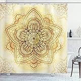 Ambesonne Eastern Shower Curtain, Old Mandala on