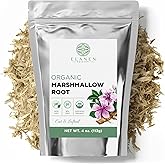 Elanen Naturals Organic Marshmallow Root Herb 4 oz. (113g), USDA Certified Organic Marshmallow Root Bulk, Marshamallow Althaea Officinalis, Althea Herb, Cut & Sifted