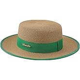 Jnxuoq Straw Sun Visor Hat for Women Men, Wide Brim UPF 50+ Boonie Bucket Hat for Beach Fishing Gardening Outdoor Summer