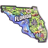 Vibrant Florida State Acrylic Magnet &ndash; Illustrated Travel Souvenir, 3 x 3 Inches