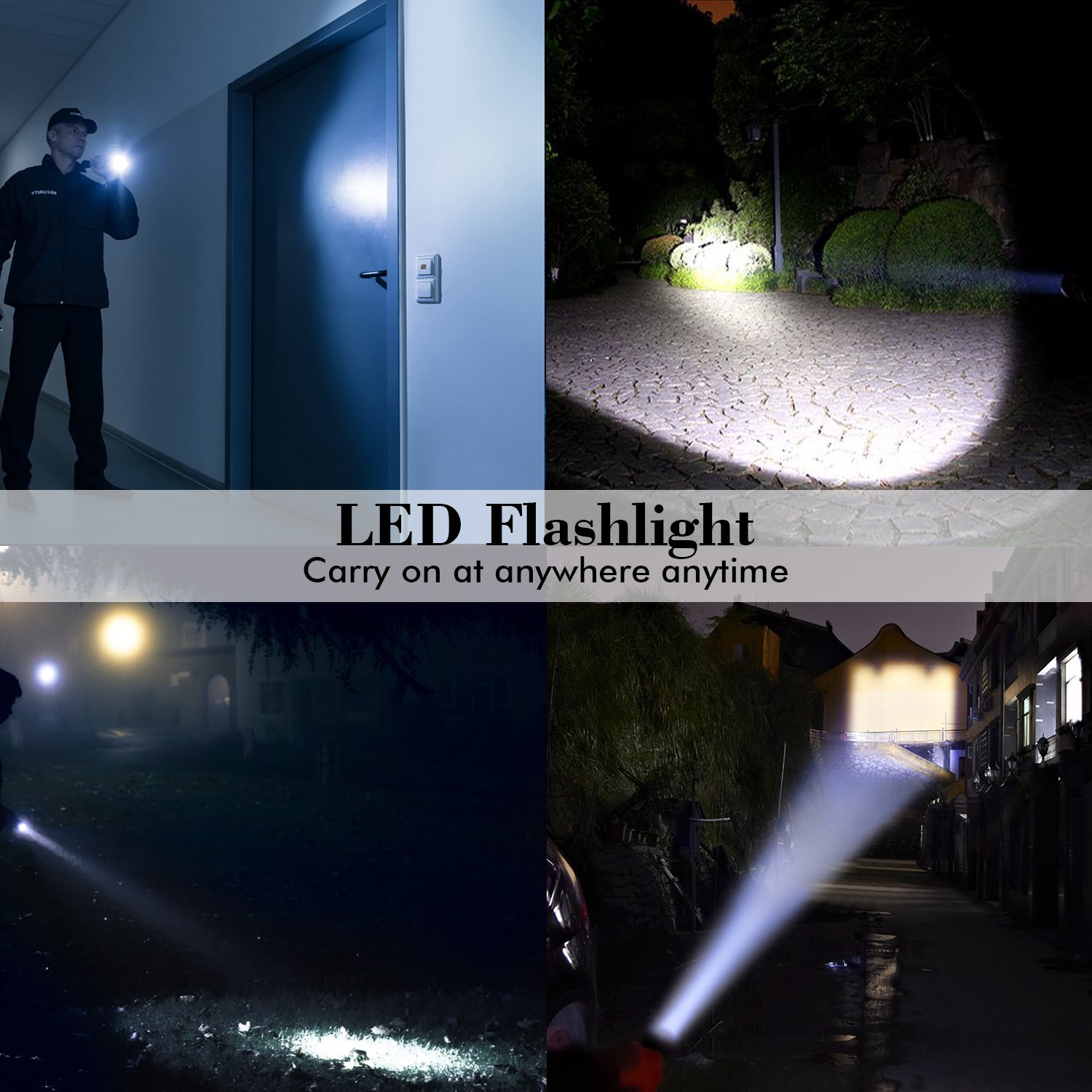 Tactical Flashlight 2 pack, WdtPro Military Tac light Pro Flashlights with Magnetic Base, COB LED Lantern, 6 Modes and Zoom Function, Best LED Flashlight Waterproof Lantern+Flashlight in-1 for Camping