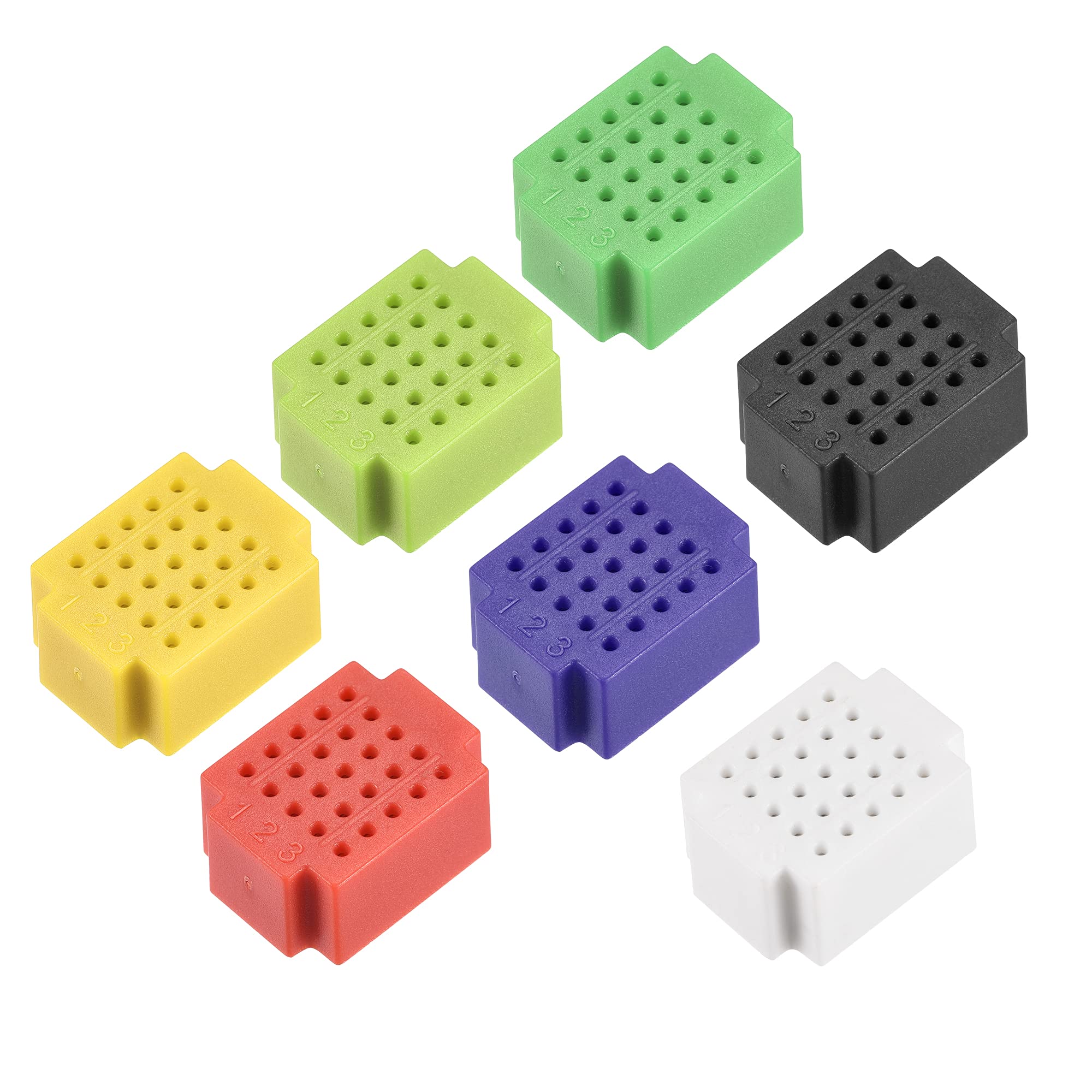 sourcing map Mini Breadboards 25 Tie Point Solderless Breadboards for Proto Shield Distribution Connecting Blocks Pack of 7