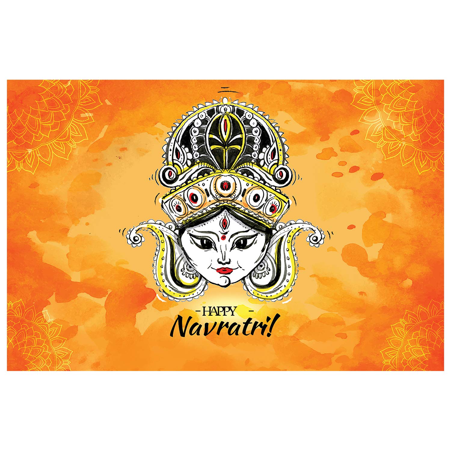 Buy Happy Navratri Wallpaper God Religious Poster Stickers Wall Decor Stickers For Navratri Occasion Wall Decal 90cm X 60 Cm Online At Low Prices In India Amazon In