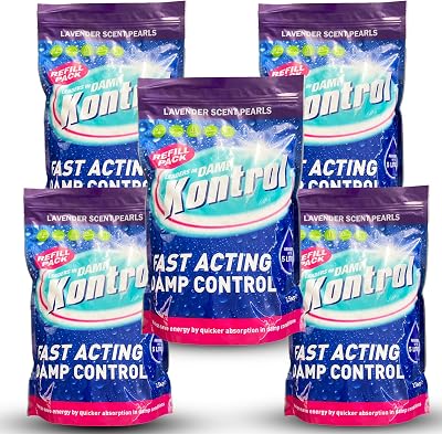 Kontrol 5 x Damp Krystals 2.5kg Refill Bag Lavender Moisture Absorber