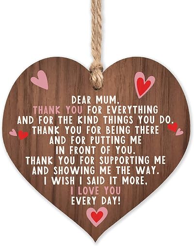 Manta Makes A present for mum wooden heart plaque UK handmade