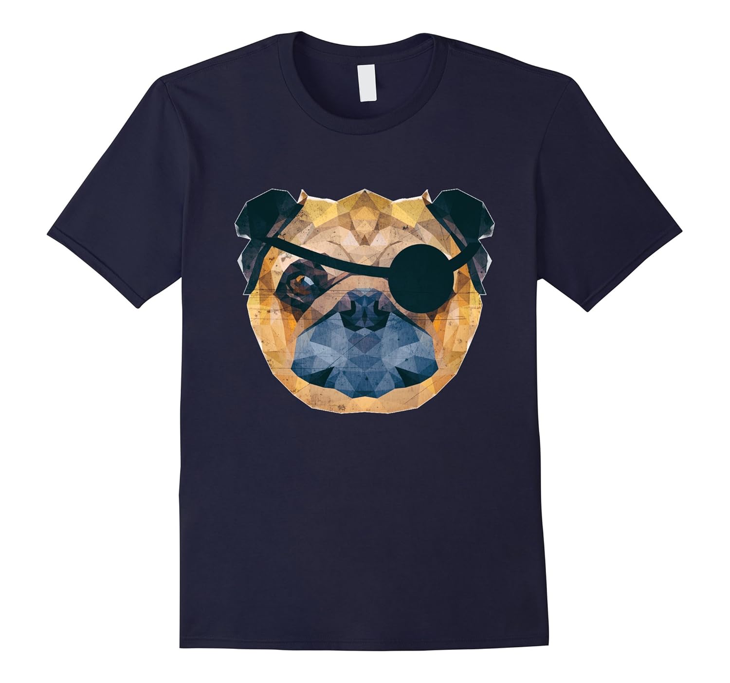 Evil Pet Pug Tee - New Pirate Dog w Eye Patch T-shirt-Rose