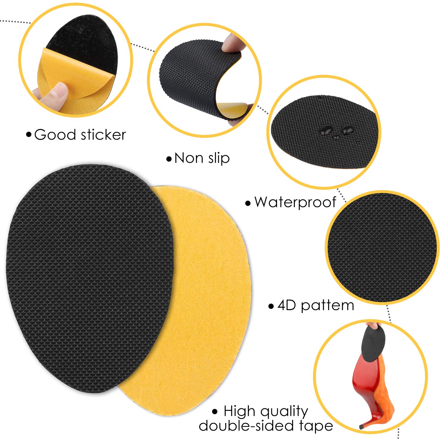 Makryn Adhesive SelfAdhesive AntiSlip Stick Pad for Shoes Grips on