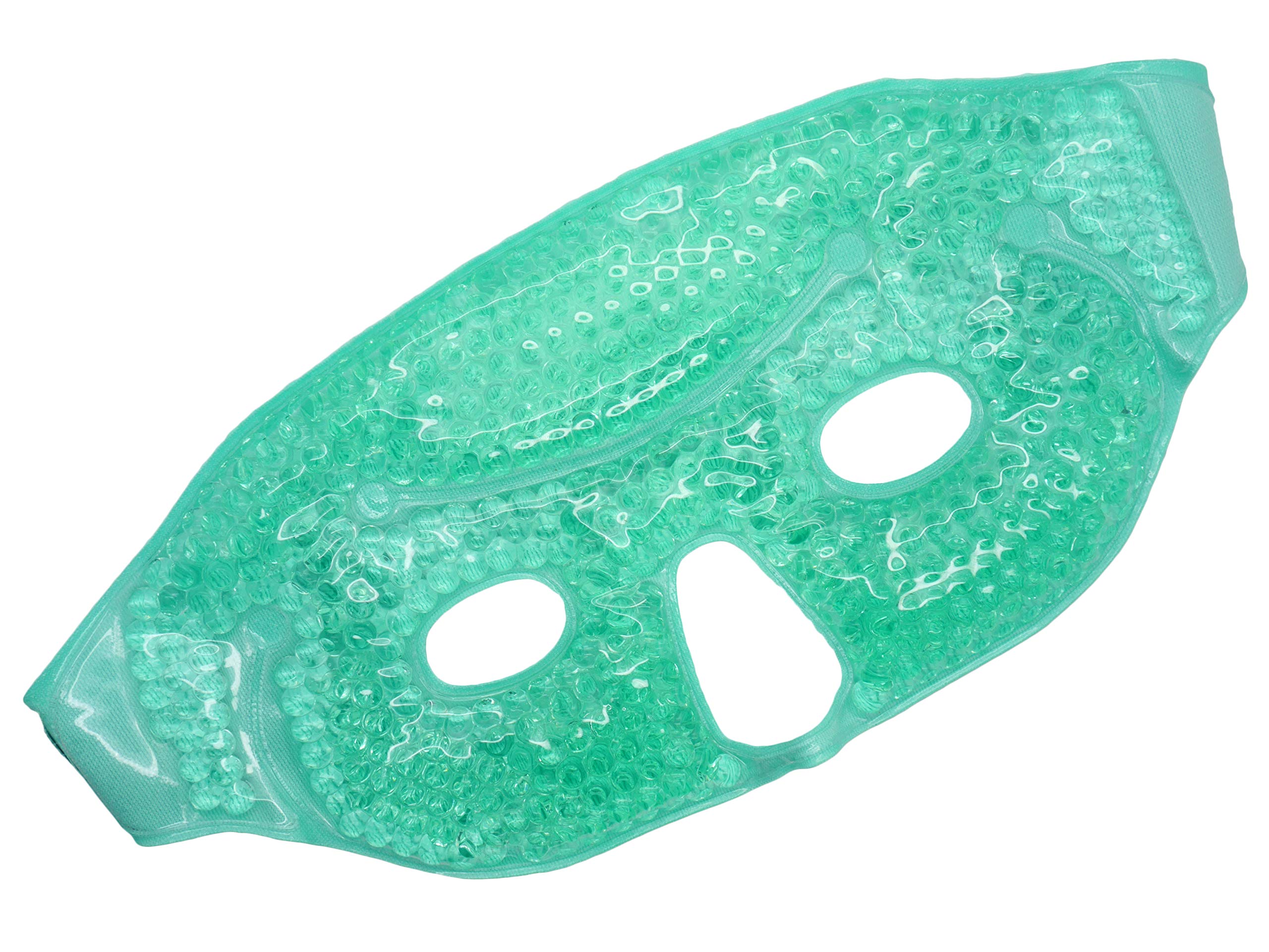 Go Beauty Soft Feel Relaxing Face Mask, Reusable Hot and Cold Therapy with Hydrogel Beads, Flexible Non Toxic Compress for Head Ache, Migraine, Sinus Relief, Inflammation, Minor Surgery & Relaxation