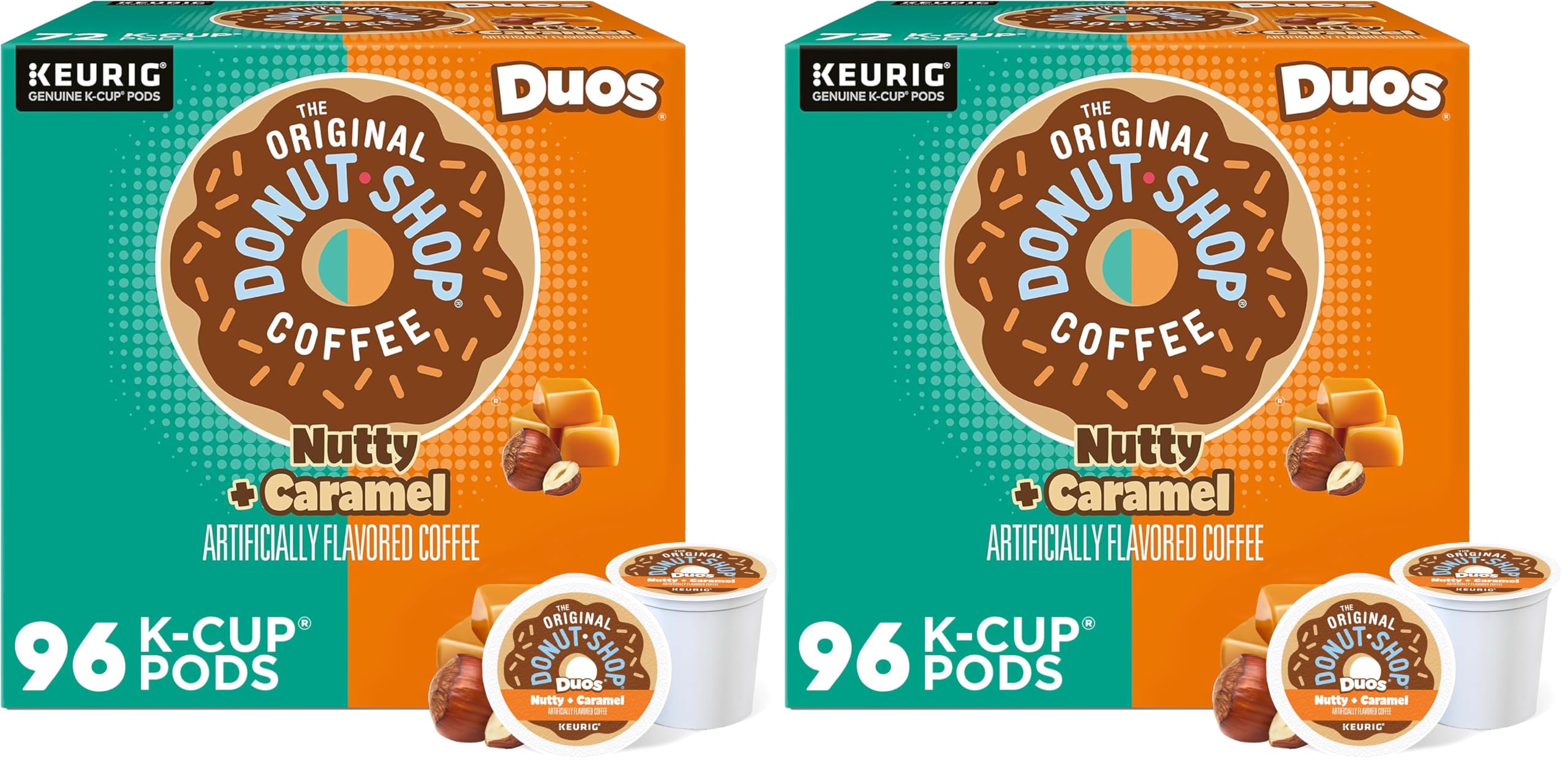 The Original Donut Shop Duos Nutty + Caramel Keurig Single-Serve K-Cup Pods,Medium Roast Coffee,24 Count (Pack of 8) Image