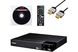 Sony Blu Ray DVD Player with Remote for Smart TV DVD Blu Ray Player Combo with Built-in Wi-Fi Blu-Ray/DVD Player with NeeGo HDMI Cable/Ethernet and Lens Cleaner BDP-S3700/BDP-BX370