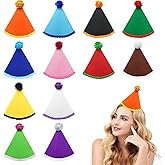 Pai Sence 12 Pcs Large Party Hats for Adults Reusable Small Party Hats for Stuffed Animal Toys Felt Birthday Hat Medium