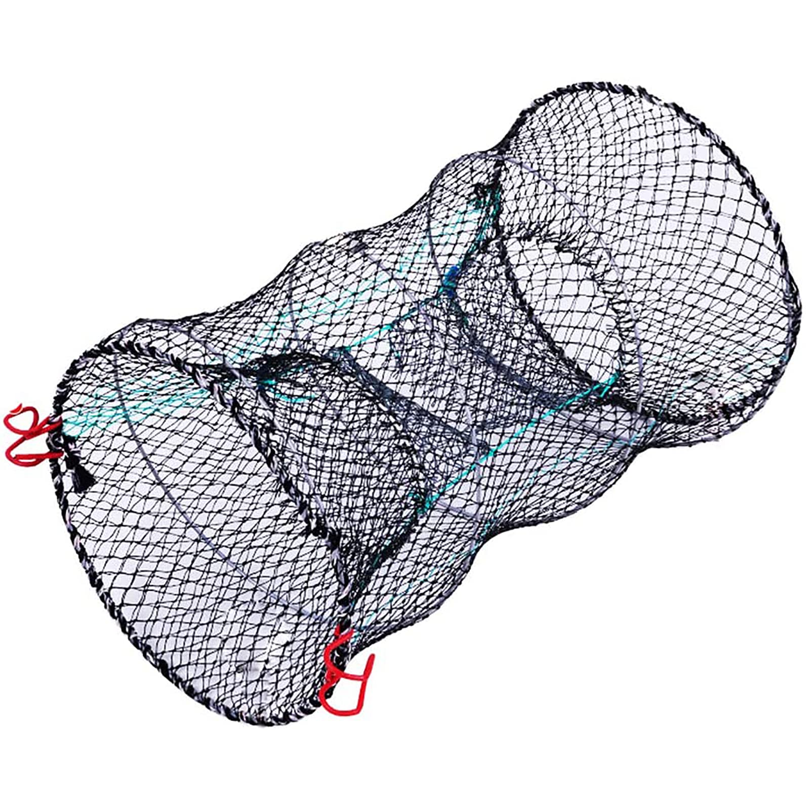 HNJKJEU Collapsible Crab Basket, Fishing Net Foldable Fish Trap Cage Crabs Lobster Traps Net Baits Cast Cages Outdoors Fishings Spring Fishing Net 11.8in x 23.6in (30cm x 60cm)