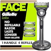 Gillette Labs Razor for Men, 1 Handle, 4 Blade Refills, Magnetic Stand
