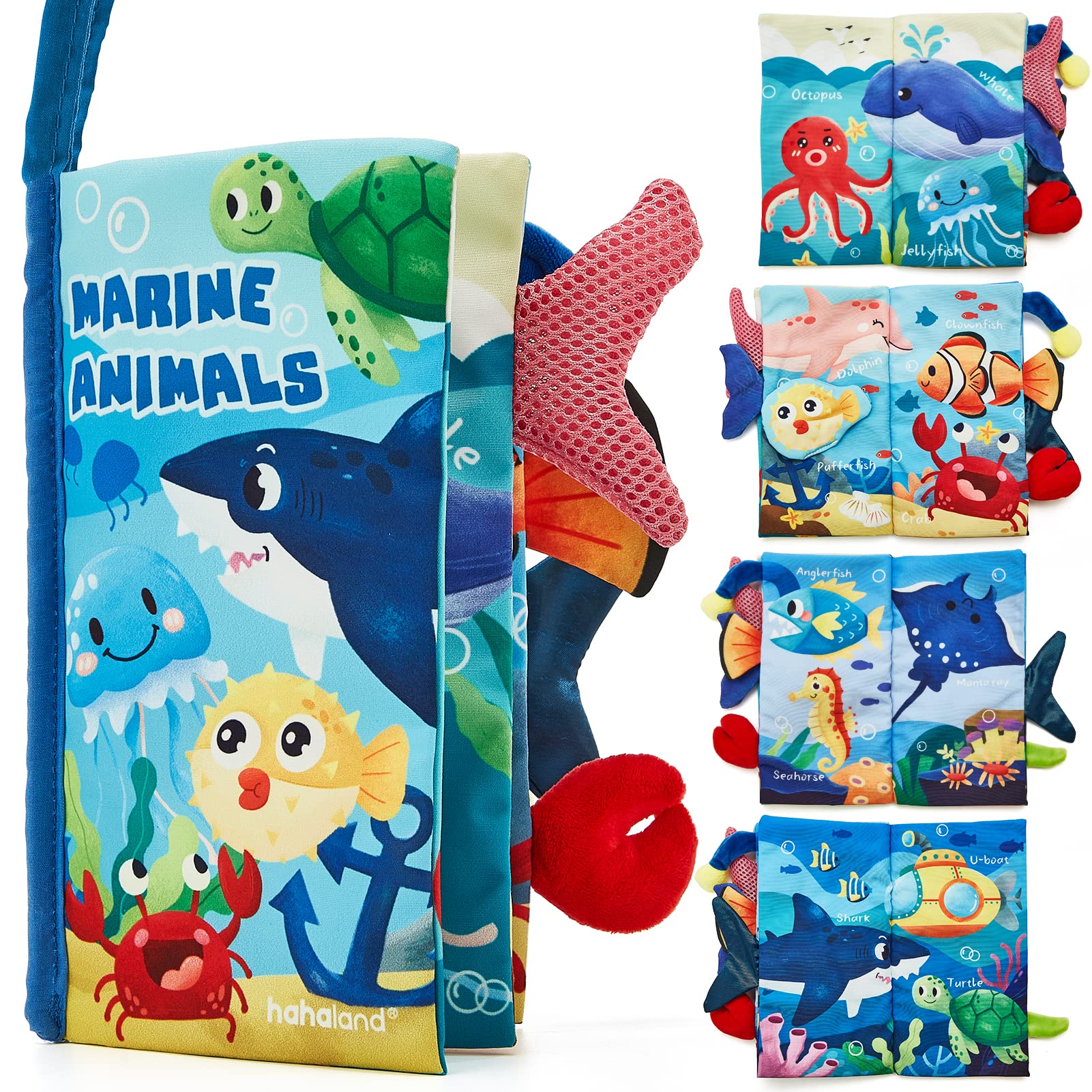 hahaland Baby Books 0-6 Months,Infant Tummy Time Toys High Contrast Sensory Baby Toys 6 to 12 Months Touch Feel Book Gift Christmas Stocking Stuffers for Boys Girls 0-3 Months Book Early Learning