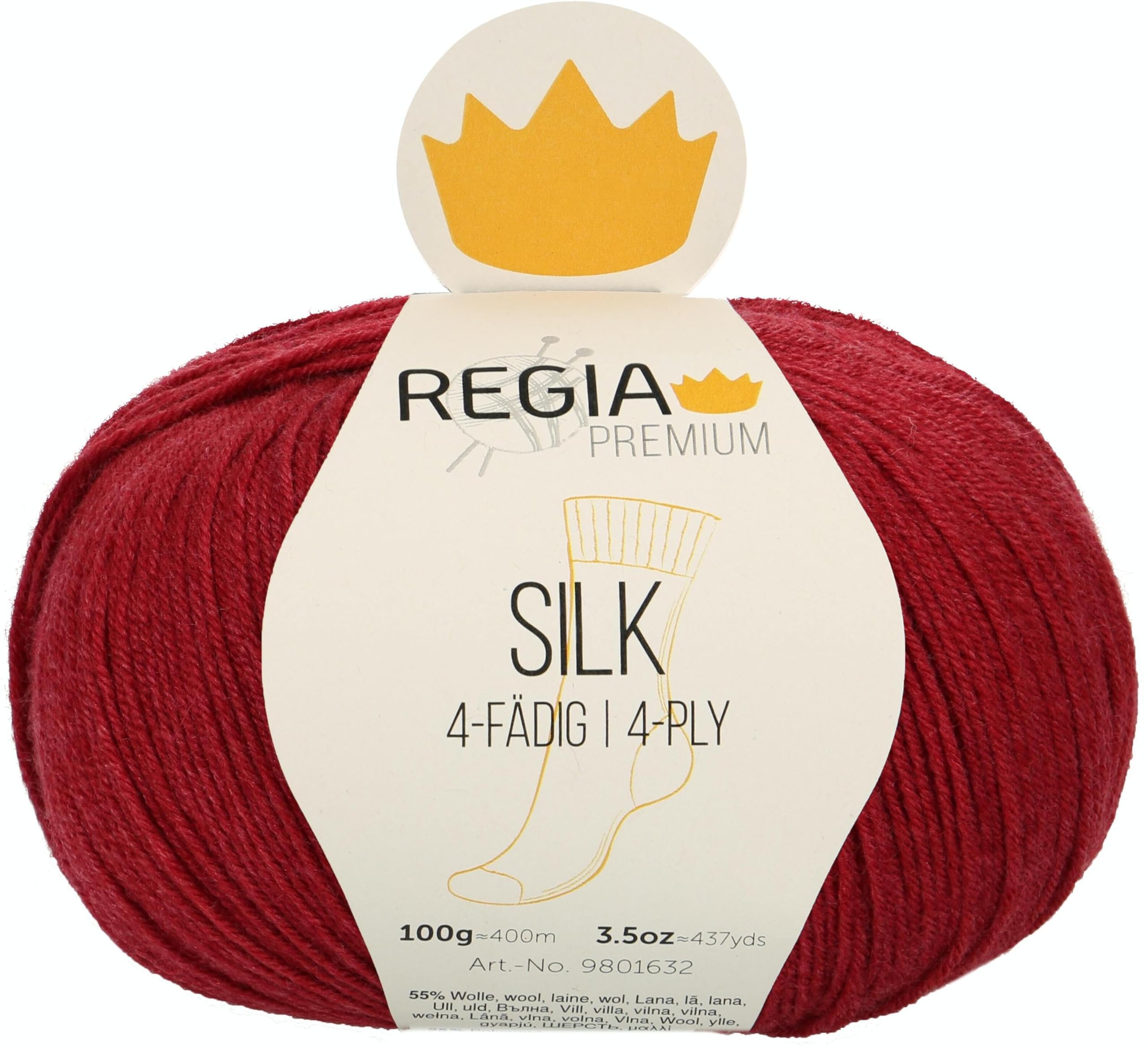 Schachenmayr Regia Premium Silk 9801632-00080, Rose Red, Hand Knitting Yarn