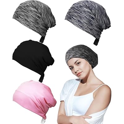 Buy 4 Pieces Satin Silk Lined Sleep Cap 