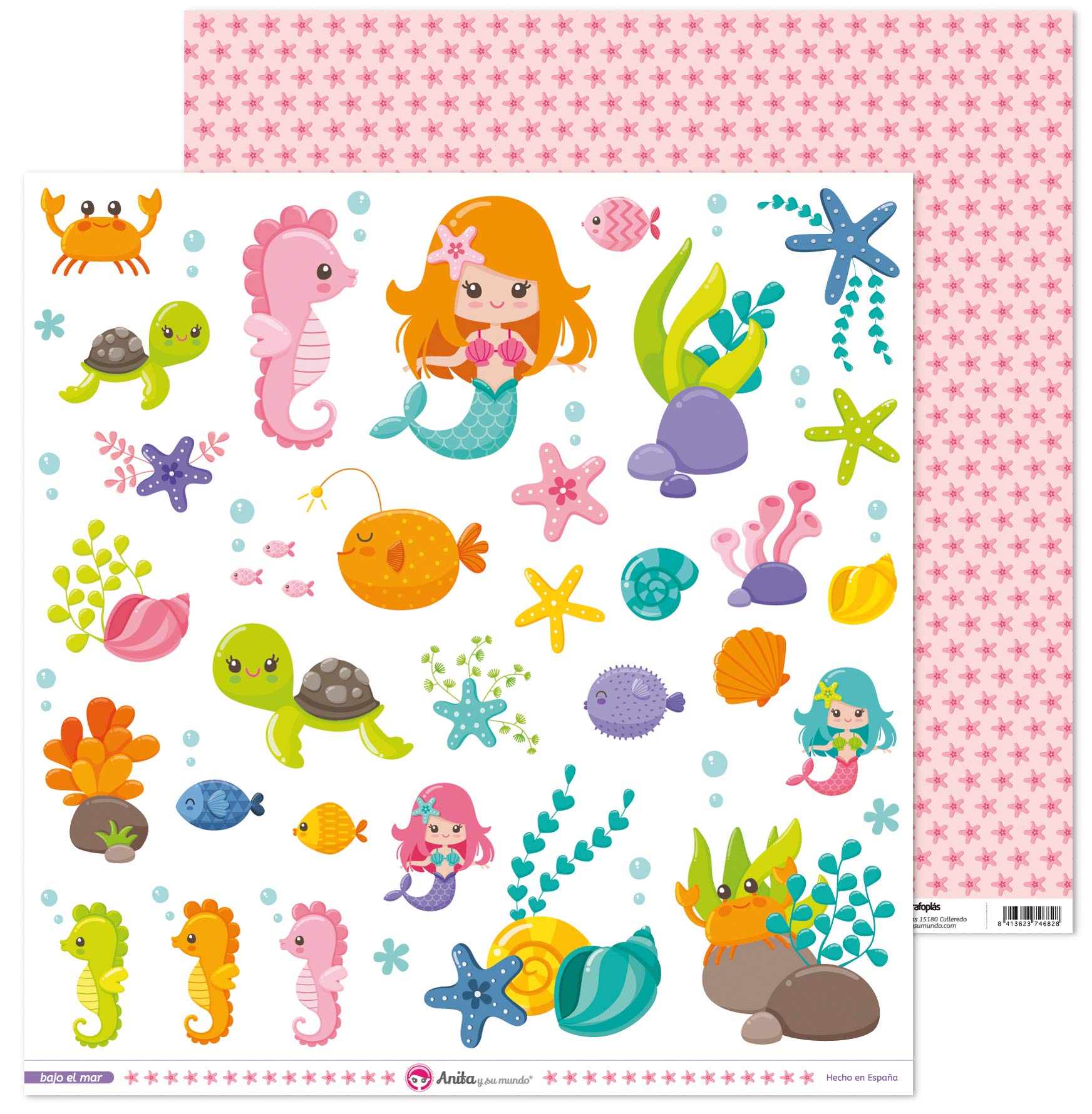 Anita and Su Mundo Collection Under The Sea Scrapbooking Papers, Paper, Cutouts, 12 x 12 Inches