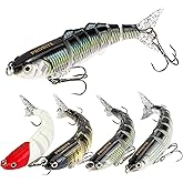 5PCS Lifelike Fishing Lures – Multi-Jointed Swimbait for Bass, Trout, Crappie, Walleye, Pike, Realistic Action with 3D Fish Eyes and Sharp Hooks, Perfect for Fishing Kits in Saltwater & Freshwater