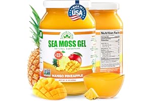 EverSmith Organics Wildcrafted Irish Sea Moss Gel, Mango Pineapple, 1 Jar | Made in USA, Rich in Nutrients, Sea Moss Gel Raw,