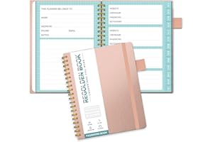 Regolden-Book Password Book with Alphabetical Tabs, Hardcover Password Keeper Book, Internet Password & Address Organizer Logbook for Computer & Website Logins, Pocket Size,Pen Loop, Pocket, Rose Gold