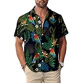 KYKU Hawaiian Shirt for Men: Beach Vacation Summer Short Sleeve Button Down Mens Shirts Casual Stylish