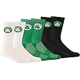 Ultra Game Men's NBA Official Athletic Cushioned Core Logo Team Crew Socks-3 Pack