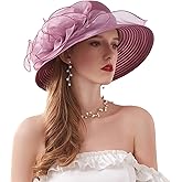 ORIDOOR Women's Organza Cloche Bowler Hat Church Fascinator for Tea Party Bridal Wedding Dress Hat